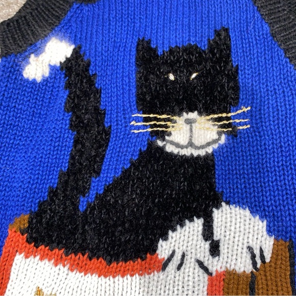 Vintage Spice Of Life Halloween Vest Woman's L Black Cat Candy Pumpkin - Picture 4 of 10